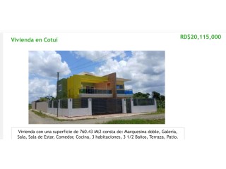 VENDO CASA EN COTUI CON 760