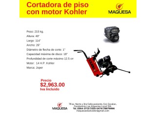 Cortadora de concreto Motor Kohler